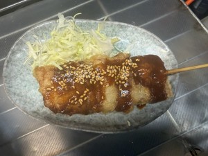 ネギマ串天
